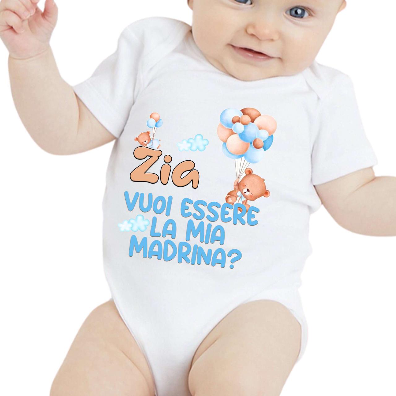 Body bimbo bimba Zio e Zia volete essere madrina e padrino?  PERSONALIZZABILE!