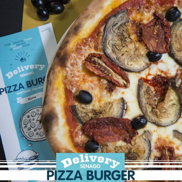 Delivery pizzaburger logo